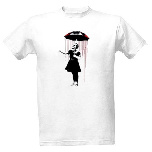 Tričko s potiskem Girl Under Umbrella Corp.