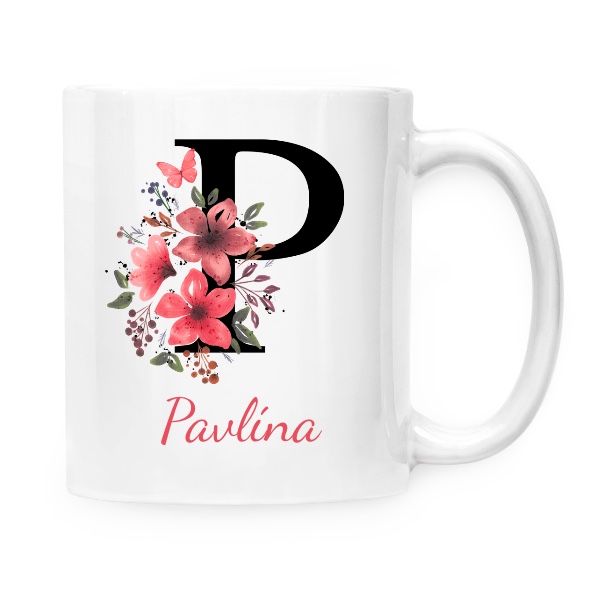 Květinové písmeno P s upravitelným jménem