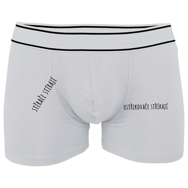 Boxerky Kariban s potiskem stěrače stírají