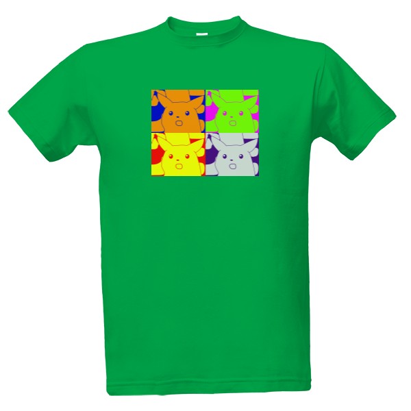 Tričko s potiskem Surprised Pikachu + Warh0l